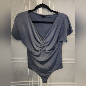 Express Blueish Grey Bodysuit Top - Size L